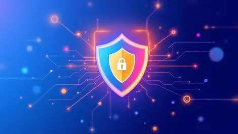 Secure digital shield abstract ai connections technology integration