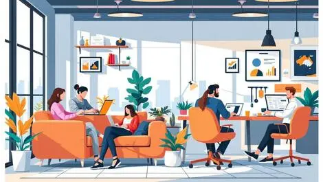 Australian tech professionals working on laptops hybrid remote work