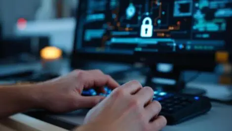 Realistic photo secure computer workstation hardware security key login