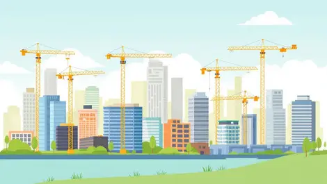 New south wales city skyline construction cranes data centers hotels growth investment