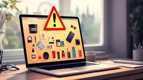 Laptop online shopping warning over risky products london view