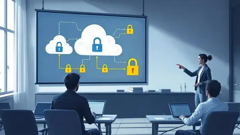 Cloud computing classroom open padlocks security risk training