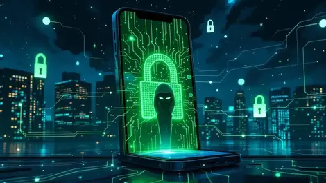 Android phone data theft night apac city sinister padlock cloud