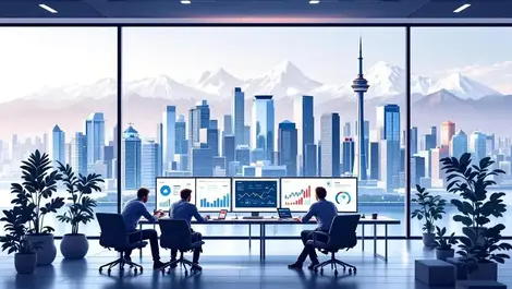 Vancouver fintech ai cloud accounting office illustration
